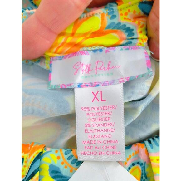 Stella Parker Sundress Women's Sz XL Multicolor Tropical Sleeveless Side Pockets - Picture 10 of 16